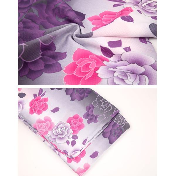 レディース着物 仕立て上がり 洗える花柄 9点セット 浴衣・結び帯