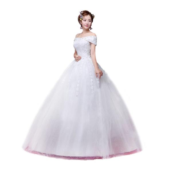 ウェディングドレス 花嫁衣装エレガント 高級ラグジュアリー上品優美ブライダルウェア スレンダーライン/結婚式/二次会/花嫁 ウェディングドレス 花嫁衣装 高級ラグジュアリー上品優美ブライダル