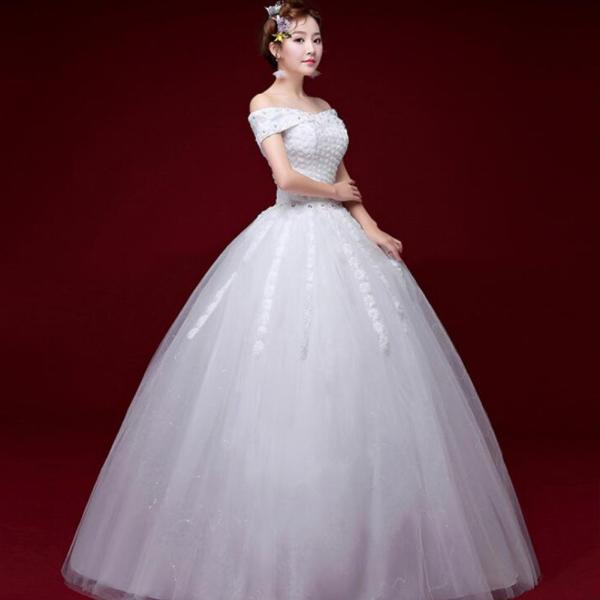 ウェディングドレス 花嫁衣装エレガント 高級ラグジュアリー上品優美ブライダルウェア スレンダーライン/結婚式/二次会/花嫁 ウェディングドレス 花嫁衣装 高級ラグジュアリー上品優美ブライダル