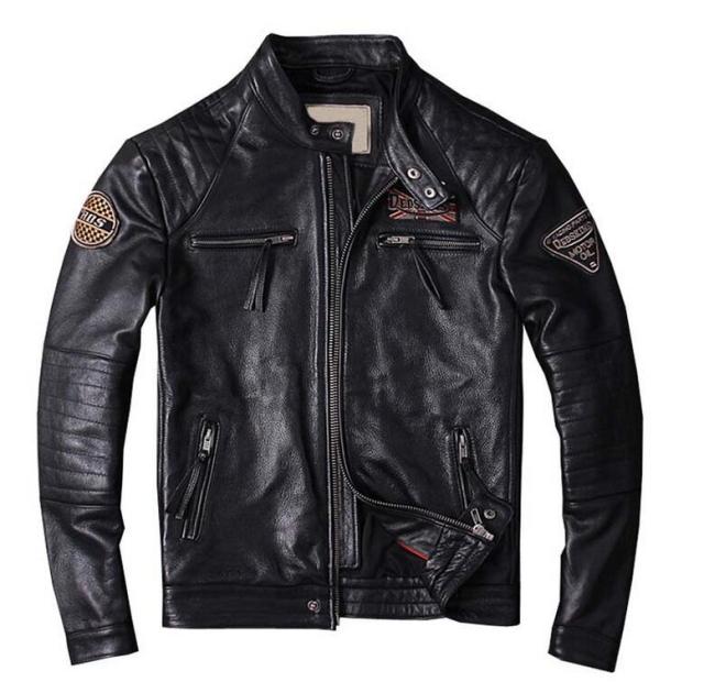 ライダース ジャケット メンズ 本革 羊革ラム革?牛革 シングル ダブル 刺繍ミリタリージャケット レザージャケットショート丈 バイクジャの通販は 11,773円