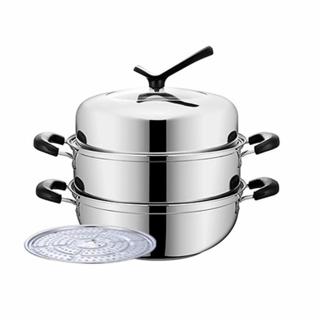 蒸しもの鍋 2層 満菜 二段 蒸し器 各種熱源対応 鍋蓋付 ステンレス 　　キッチン　調理器具_6