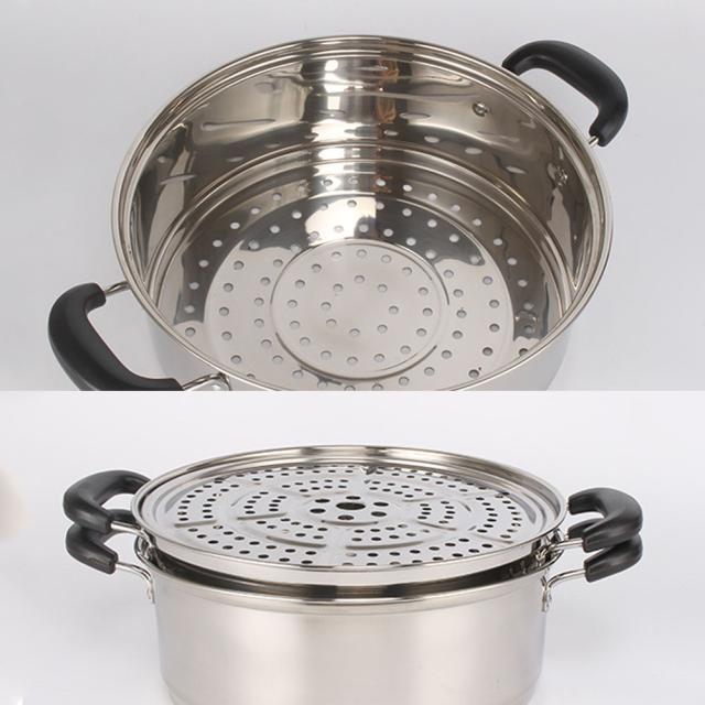蒸しもの鍋 2層 満菜 二段 蒸し器 各種熱源対応 鍋蓋付 ステンレス 　　キッチン　調理器具_7