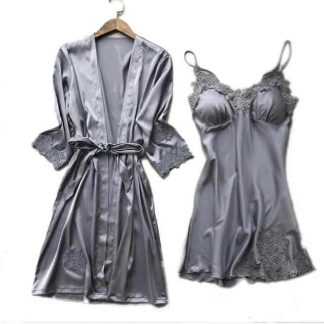 ネグリジェ パジャマ ルームウェア 2点セット レディース カップ付き