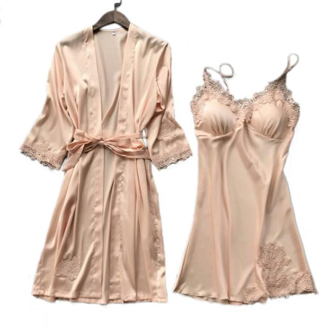 ネグリジェ パジャマ ルームウェア 2点セット レディース カップ付き