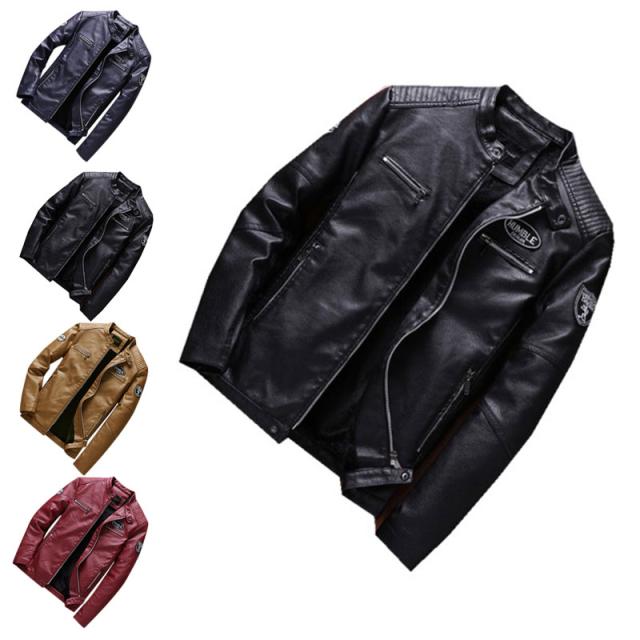メンズ レザージャケット バイクジャケット PUジャケット 革ジャン 長袖ジャケット 秋 冬 PU レザー アウター コート 厚手 防寒 保温 秋 冬の通販は