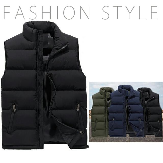 ベスト メンズ　カジュアル 大きいサイズ ダウンベスト無地 防寒 春秋冬用　ダウンアウターの通販は 6,536円