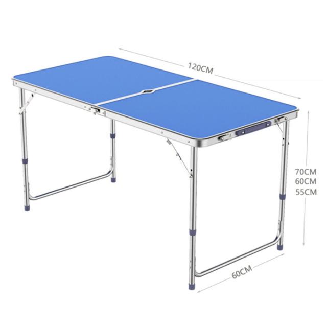 レジャーテーブル 折りたたみアルミテーブル パラソル用ホール付き