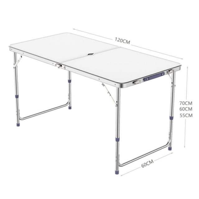 レジャーテーブル 折りたたみアルミテーブル パラソル用ホール付き