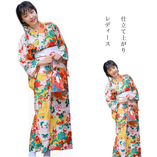 レディース 浴衣 着物  仕立て上がり 洗える 腰紐 高級 花火大会 お祭り 浴衣