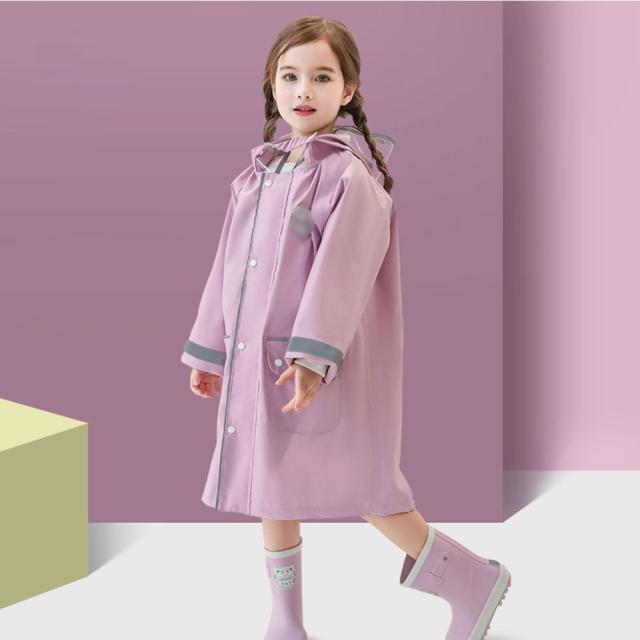 レインコート 子供用 子供服 フード付き ロング丈 梅雨対策 レイングッズ キッズ レインウェア 女の子 男の子 かわいい_5
