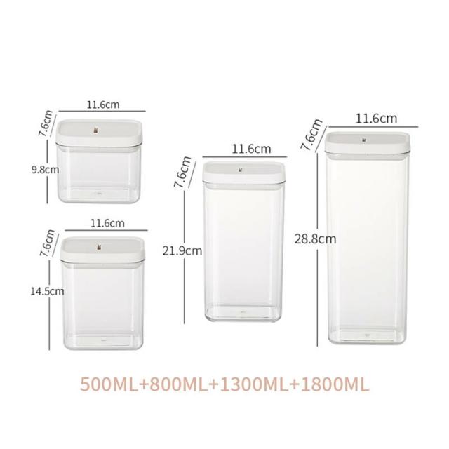 保存容器　4点セット　調味料入れ　密閉 プラスチック 食品保存容器 保存ケース 乾物保存容器　ドライフード　お菓子　収納ケース　軽い　キッチン収納 雑貨