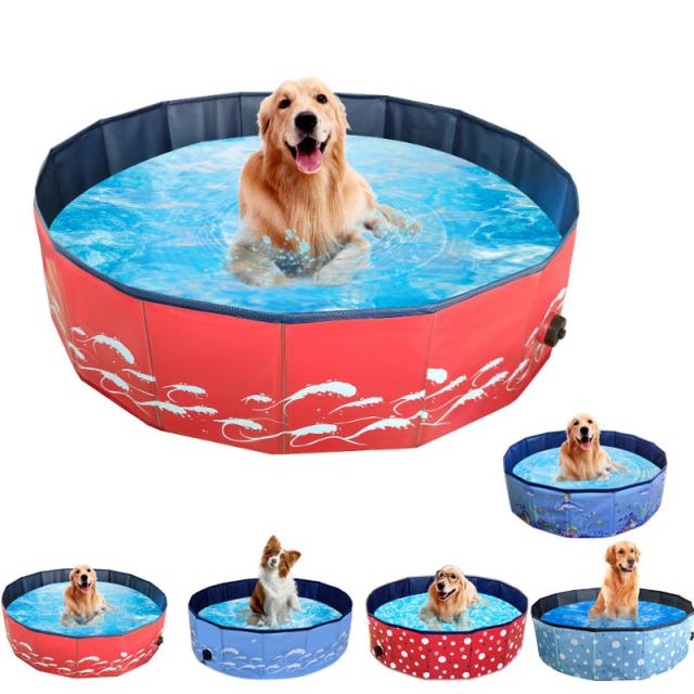 ペット用プール　犬用プール ペットバスプール　折りたたみ　ポータブルバスグッズ　水遊び　PVC製　猫用 犬用 ベビー用 ペット用