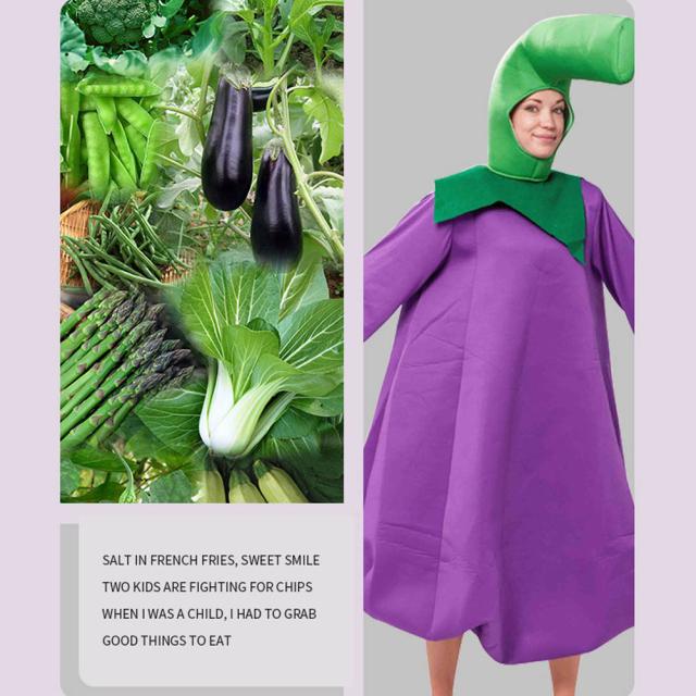 コスプレ 面白い ハロウィン 仮装 なすび ナス 顔出し着ぐるみ コスチューム 仮装 全身 タイプ ハロウィン　パーティー イペント_2