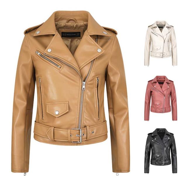 レディース PU レザー ジャケット バイクジャケット 革ジャン オートバイジャケット大尺? 長袖 スウィート 防寒の通販は
