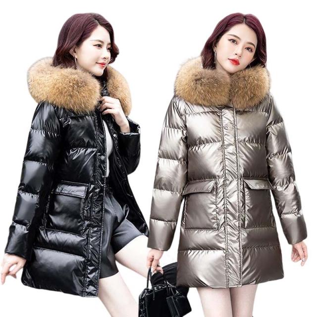 ダウンコート レディース ロング 秋冬 ベンチコートダウンジャケットフード付き スタンドカラー 着痩せ 無地 厚手 防寒 ジップアップ アウター