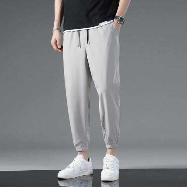 9分丈パンツ  冷感パンツ メンズ サマーパンツ ズボン スポーツパンツ チノパン アイスシルク ロングパンツ  夏  男性 スウェットパンツ 長ズボン ワークパンツ 運動 作業 ストレッチパンツ