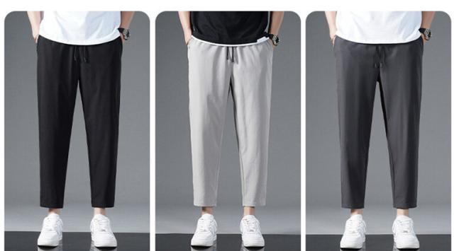 9分丈パンツ  冷感パンツ メンズ サマーパンツ ズボン スポーツパンツ チノパン アイスシルク ロングパンツ  夏  男性 スウェットパンツ 長ズボン ワークパンツ 運動 作業 ストレッチパンツ