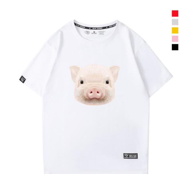 【2枚組】Tシャツ レディース 半袖 メンズ Uネック　ブタ 綿100%　男女兼用 春夏 ペアルック カップル 旅行 リゾートの通販は 6,217円