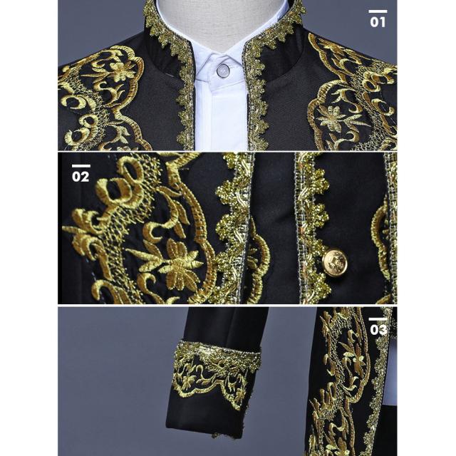 コスプレ 王子様 衣装 仮装 忘年会 メンズ タキシード 貴族 ゴシック 男性用スーツ 3点セット 結婚式 大人 演奏会 撮影用 舞台ステージ衣装 演劇オペラ声楽 貴族服装 ヨーロッパ 公爵 宮廷服 コスプレ衣装 クリスマス仮装 ハロウィン衣装_6