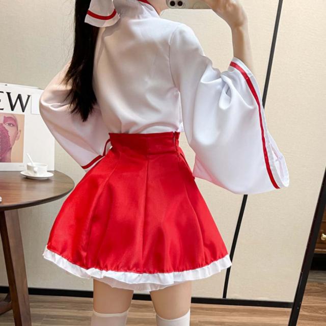 巫女 コスプレ 衣装 ハロウィン 女狐 和装 仮面付イベント ワンピース 和風 巫女さん 和服 セクシー 着物 ロリータ 長袖 神社 宮司 仮装 レディース cosplay 可愛い 大人用 お嬢様 制服 仮装 学園祭 文化祭 狐耳付き_6