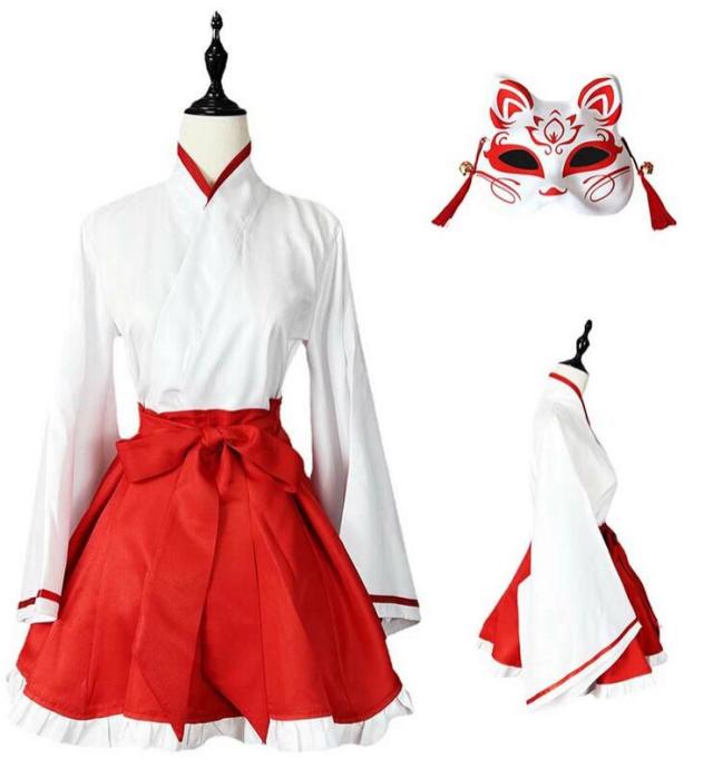 巫女 コスプレ 衣装 ハロウィン 女狐 和装 仮面付イベント ワンピース 和風 巫女さん 和服 セクシー 着物 ロリータ 長袖 神社 宮司 仮装 レディース cosplay 可愛い 大人用 お嬢様 制服 仮装 学園祭 文化祭 狐耳付き