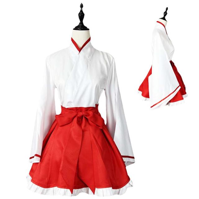 巫女 コスプレ 衣装 ハロウィン 女狐 和装 仮面付イベント ワンピース 和風 巫女さん 和服 セクシー 着物 ロリータ 長袖 神社 宮司 仮装 レディース cosplay 可愛い 大人用 お嬢様 制服 仮装 学園祭 文化祭 狐耳付き_1