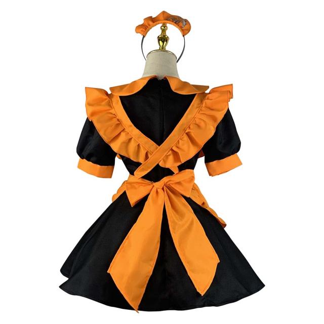 メイド服 コスプレ メイド エプロン 魔女 メイドコスチューム 仮装 レディース メンズ セット 一式 こすぷれ イベント パーティー 大人 男女兼用 ストッキング 2足セット付_3