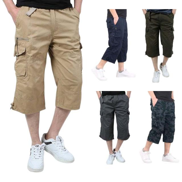 ハーフパンツ メンズ ひざ下 7分丈 パンツ 七分丈 クロップドパンツ カーゴパンツ 夏用 チノパン アウトドア イージーパンツ おしゃれの通販は