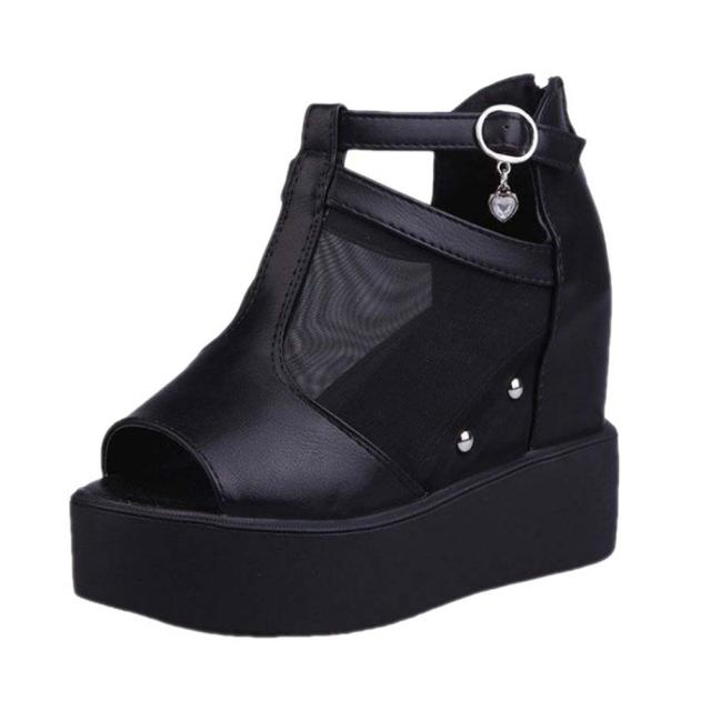 厚底サンダル 夏 シースルー ブーツサンダル ウェッジソール サマー