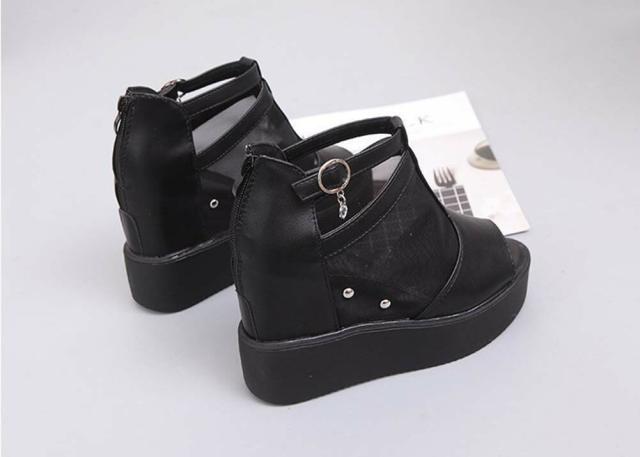 厚底サンダル 夏 シースルー ブーツサンダル ウェッジソール サマー