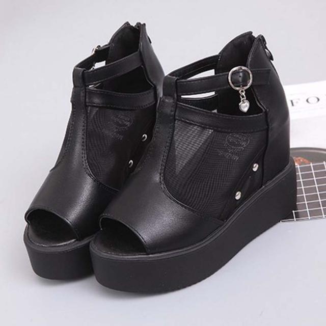 厚底サンダル 夏 シースルー ブーツサンダル ウェッジソール サマー