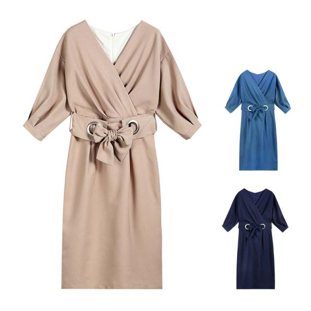 花柄 ワンピース ロングワンピ 花柄ワンピ レディース 大きいサイズ カシュクール Aライン 半袖ミモレ丈 膝下丈 夏ワンピ きれいめ Vネック ハイウェスト お呼ばれ オフィス 二次会 リゾート パーティードレス 結婚式 春 夏