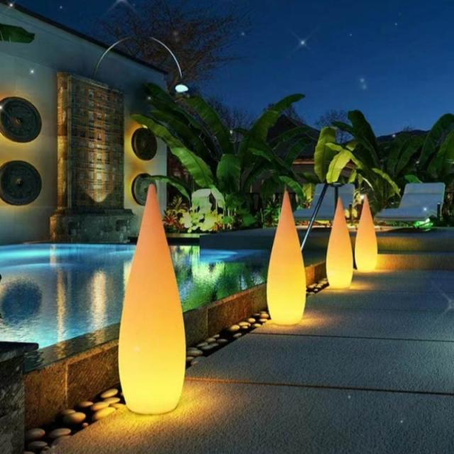 防水 LED インテリア ライト ソーラー イルミネーション しずく 水滴 リモコン付属 屋外用 防水 ソーラーパネル ソーラー充電式 ライト おしゃれ ガーデンライト かわいい 飾りライト ベランダ 歩道 お庭 芝生 屋内 屋外 照明