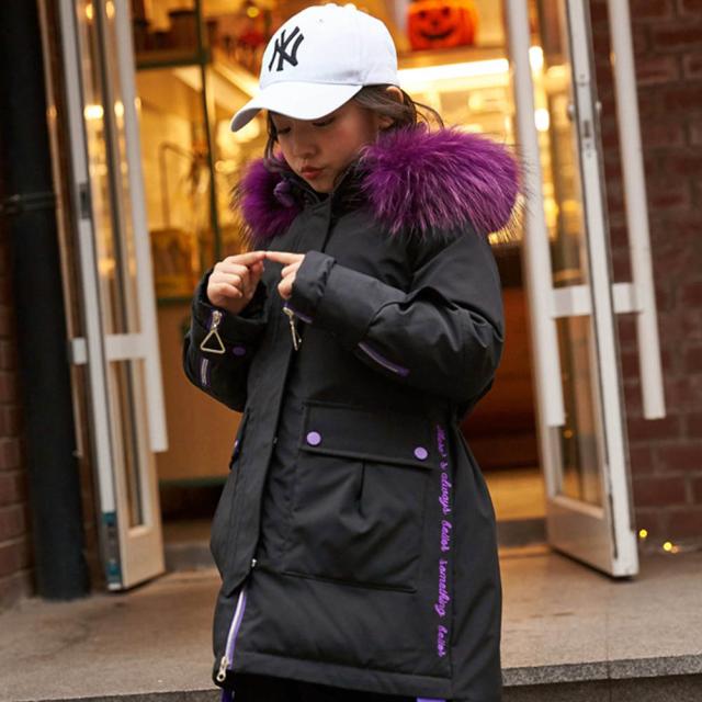 キッズ 子供　アウター ダウンコート ダウンジャケット　ダウン 子供服 　ダウンコート　フード付き　 ふわふわ 冬 防寒 　子ども服　キッズ 　可愛い 　女の子　暖かい あたたかい_4
