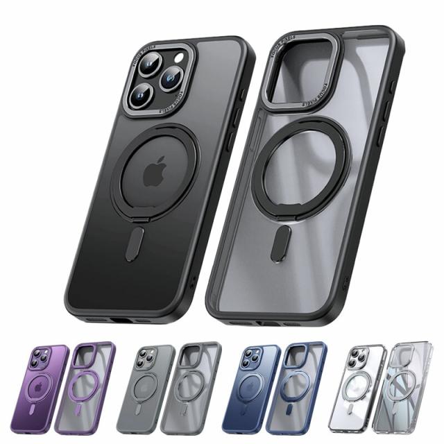 iPhone15/14 用 ケース リング付き 360度回転スタンド機能 米軍耐衝撃 永久磁石 リング マグネット搭載 MagSafe対応 ワイヤレス充電対応 縦横両対応 スタンド内蔵 半透明 レンズ保護 iphone15 用 ケース 6.1インチの通販は 5,305円