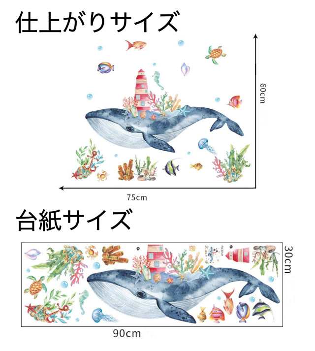 ウォールステッカー ADD027 海 クジラ 珊瑚 魚 癒す DIY 壁紙 インテリアシート 剥がせるシール 送料無料の通販はau PAY マーケット  HESPERUS au PAY マーケット－通販サイト