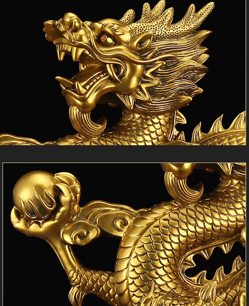 金色の動物彫刻 十二支 干支 灰皿 アンティーク（極上品◇龍 置物2024 