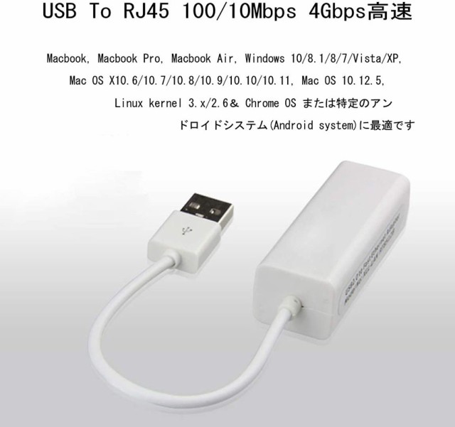 USB Type C to Lan 変換アダプター 10 100Mbps rj45 イーサネット LAN有線ネットワーク コンバータ アルミニウム合金 送料無料