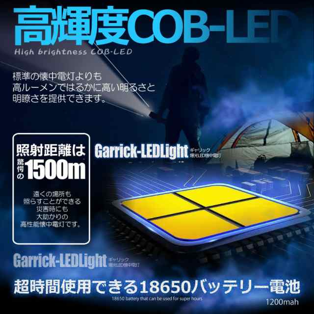 懐中電灯 2個セット 作業灯 LED 充電式 強力 高輝度 防災 地震 高輝度 4200ルーメン ハンディライト COBライト 電力表示 大容量電池  IPの通販はau PAY マーケット - アナミストア