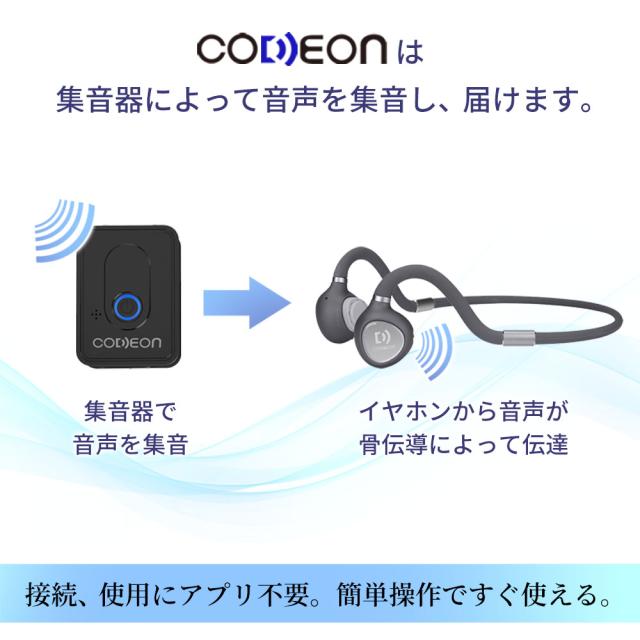 【6日間限定 34％OFFセール】母の日 集音器 骨伝導 ワイヤレス イヤホン ヘッドフォン 両耳 CODEON コデオン おすすめ Bluetooth 充電式 軽量 コードレス 高齢者 テレビ はっきり聞こえる よく聞こえる 聞こえやすい プレゼント 贈り物 敬老 米寿 還暦 父の日