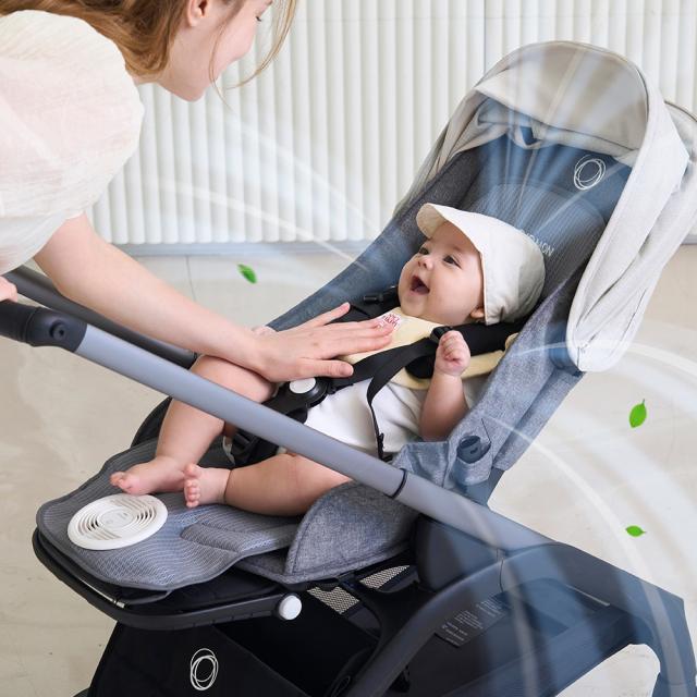 【エアモン2 プレミアム】 クールシート ベビーカー チャイルド マット Bluetooth 冷却シート 暑さ対策 ひんやりシート 汗対策 送風 接触冷感 扇風機 出産祝い