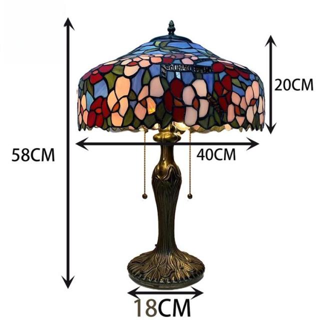 40*57CM 花柄ステンドグラスランプ スタンド照明 おしゃれ ガラス 上質