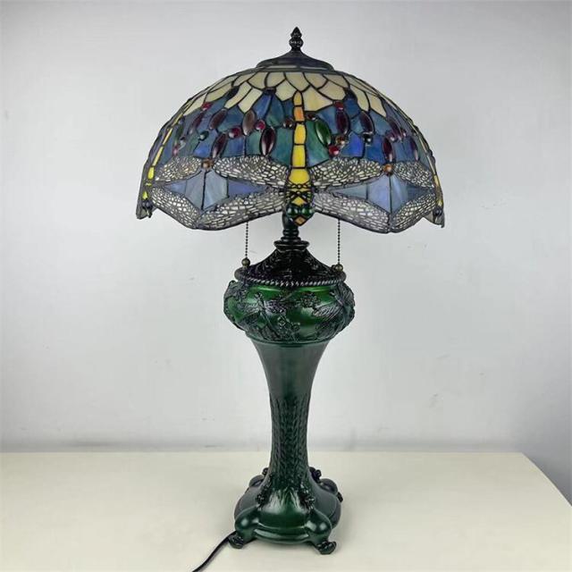オシャレ！◆蜻蛉柄 ステンドグラス◆卓上ランプ ナイトスタンド 高さ46cm imgrc0095493605.jpg