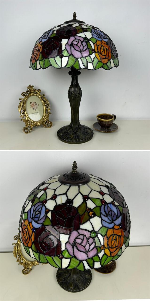 40*58CM 花柄 10タイプ展開 ステンドグラスランプ スタンド照明 40*58CM 花柄 10タイプ展開 ステンドグラスランプ スタンド照明