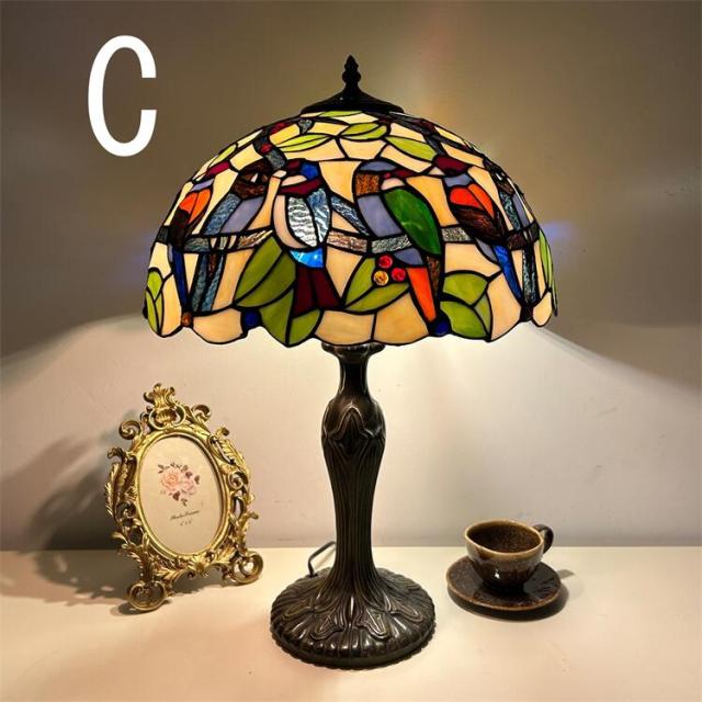 40*58CM 花柄 10タイプ展開 ステンドグラスランプ スタンド照明 40*58CM 花柄 10タイプ展開 ステンドグラスランプ スタンド照明