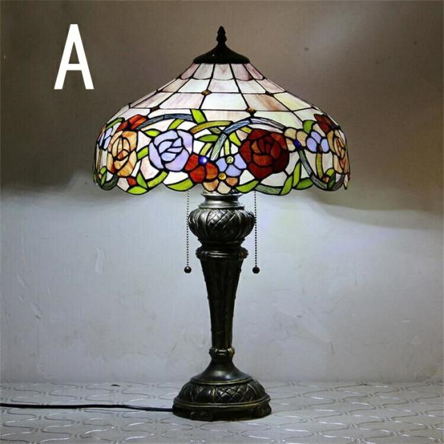 40*63CM 花柄 10タイプ展開 ステンドグラスランプ スタンド照明