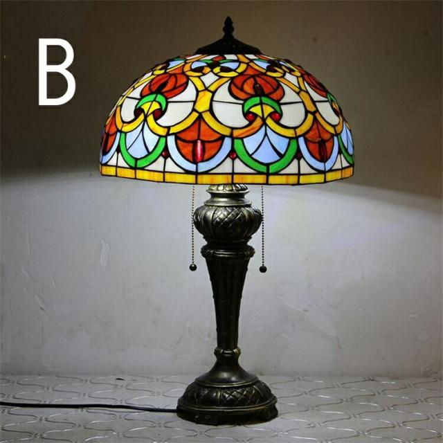40*63CM 花柄 10タイプ展開 ステンドグラスランプ スタンド照明