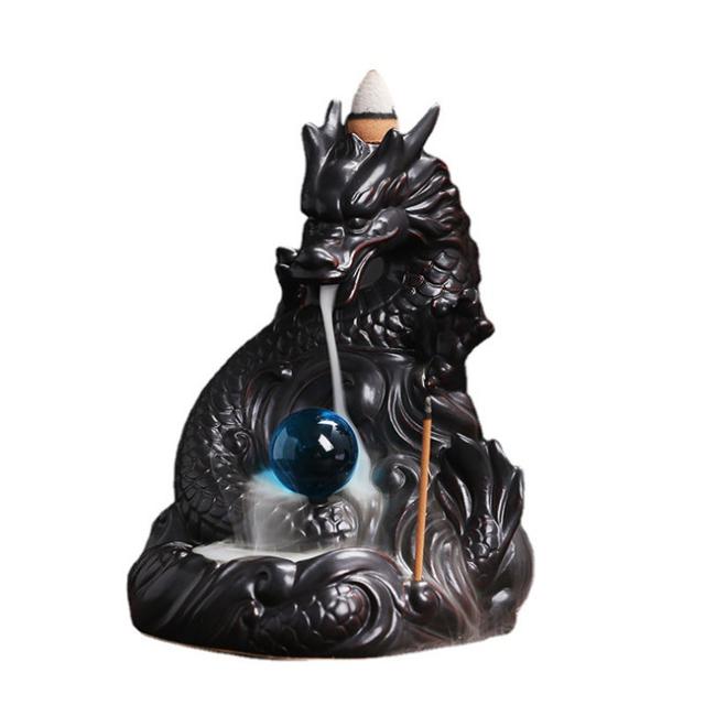倒流香用 龍 倒流香用 香炉 幻想的 煙 倒流香 香炉 インテリア 陶器