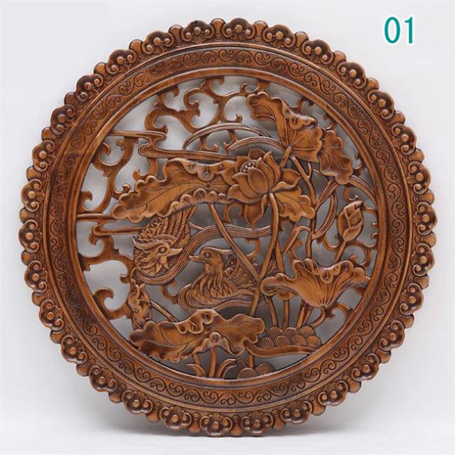 直径58CM 木製 壁掛け 壁飾り  彫刻　木彫り 手彫り 【壁掛け アート 壁掛け 飾り木彫りの壁掛け 木の飾り インテリア 木製彫刻 パネル  フレーム アート バリ 雑貨 玄関　17タイプ選択可能
