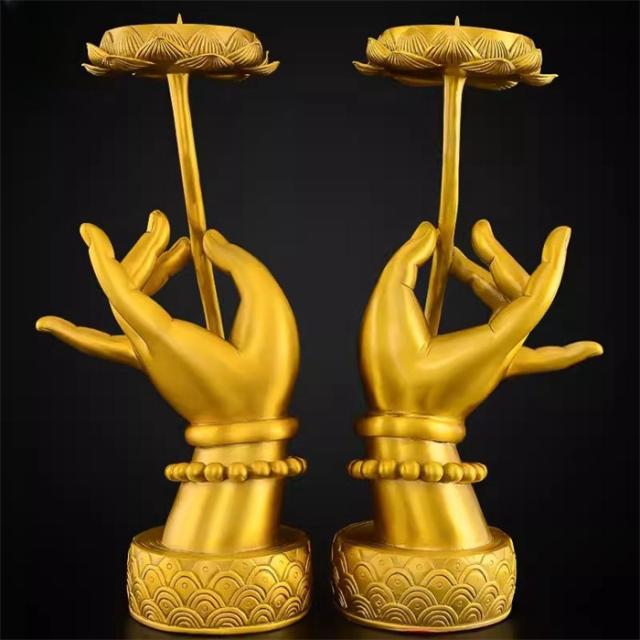 銅製 燭台 蓮華燭台 仏具 縁起物 美品 工芸品 置物 銅製 燭台 蓮華燭台 仏具 縁起物 美品 工芸品 置物 2個セット